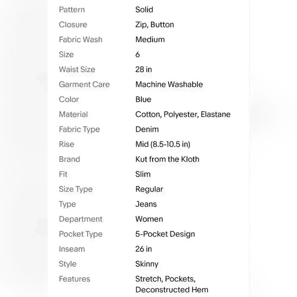 KUT from the Kloth Connie Mid-Rise Skinny Destructed Hem Jeans $89 - Picture 10 of 10